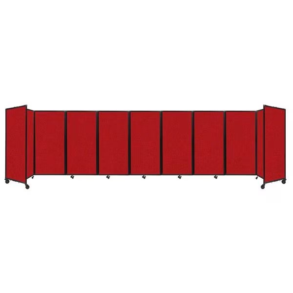 Room Divider 360 Folding Portable Partition 25' x 6' Red Fabric, Versare, Mfr#: 1172927