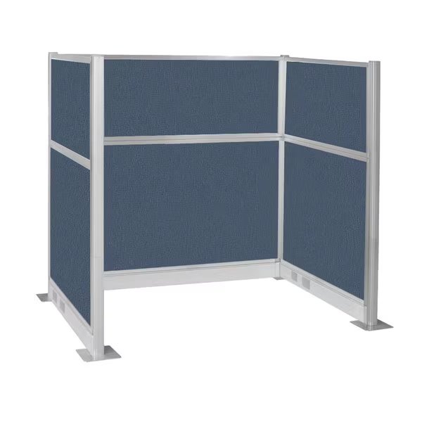 Pre-Configured Hush Panel Electric Cubicle (U Shape) 6' x 4' Ocean Fabric, Versare, Mfr#: 1859390
