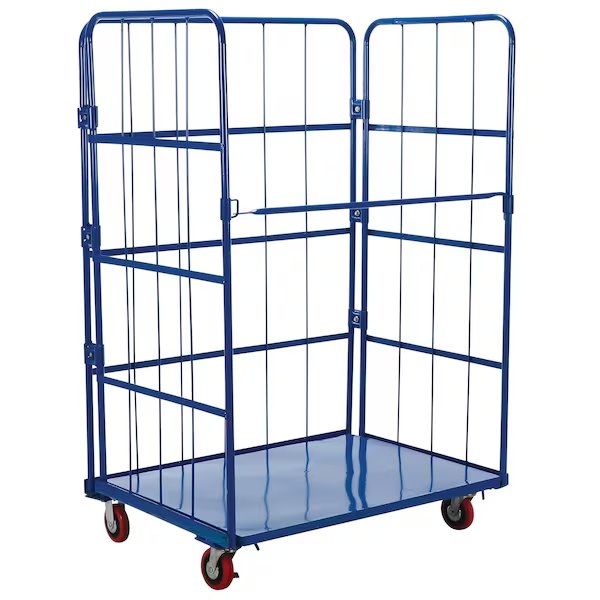 Blue Nestable Roller Container, 1 Shelf, Vestil, Mfr#: ROL-3143-1