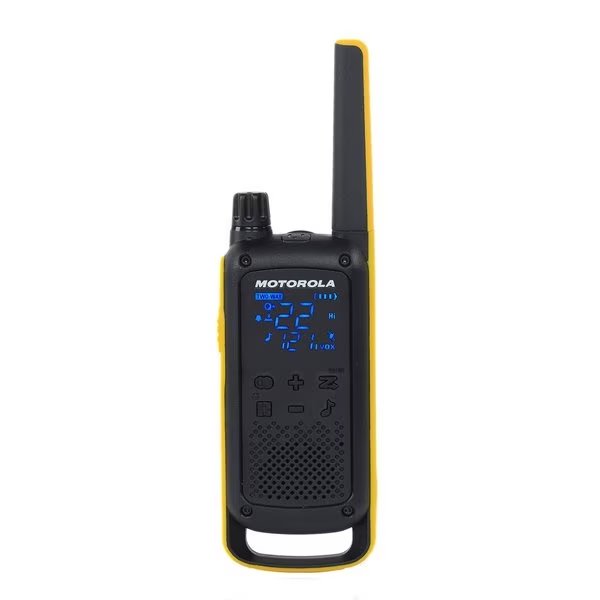 Two-Way Radio Black W/Yellow Rechargeable Two Pack, Motorola Solutions, Mfr#: T470