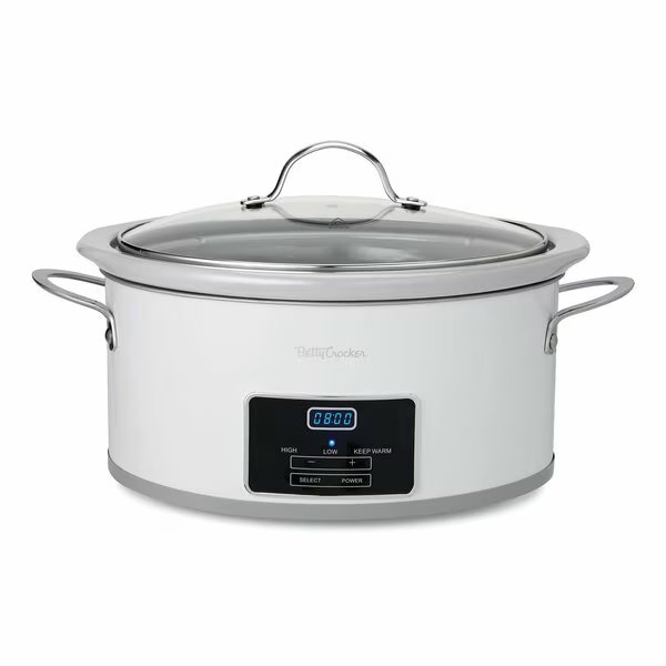 6-quart Oval Digital Slow Cooker, White, Betty Crocker, Mfr#: BC-4587W