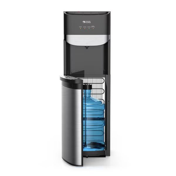Freestanding Bottom Loading Electric Water Cooler Hot, Cold, and Room in Silver/Black, Commercial Cool, Mfr#: CCBL01