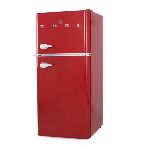 4.5 Cu. Ft. Refrigerator With True Freezer, Retro Fridge With 2 Slide-Out Glass Shelves, White, Commercial Cool, Mfr#: CCRRD45HR