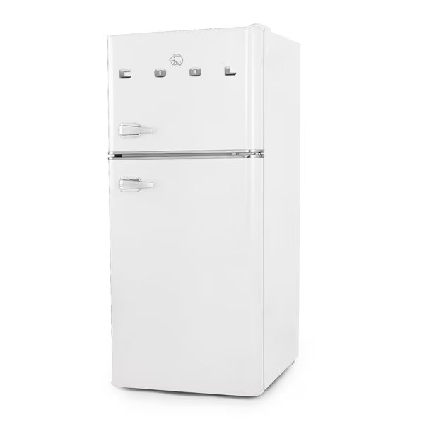 4.5 Cu. Ft. Refrigerator With True Freezer, Retro Fridge With 2 Slide-Out Glass Shelves, White, Commercial Cool, Mfr#: CCRRD45HW