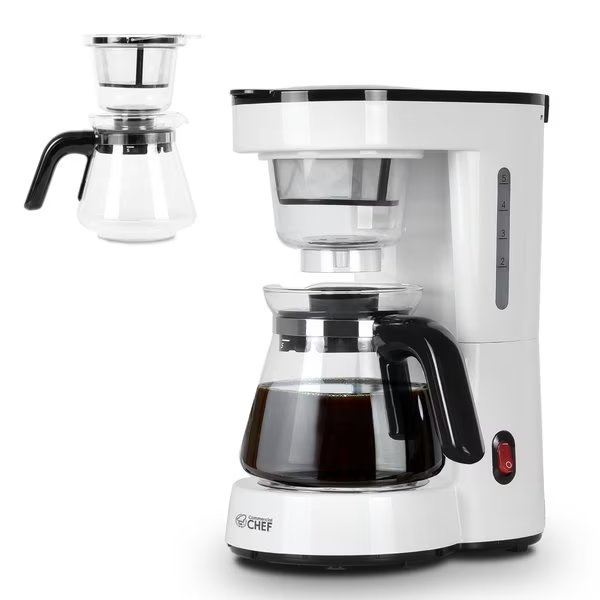 5 Cups Small Drip Coffeemaker, Pour Over, Commercial Chef, Mfr#: CHCP05W