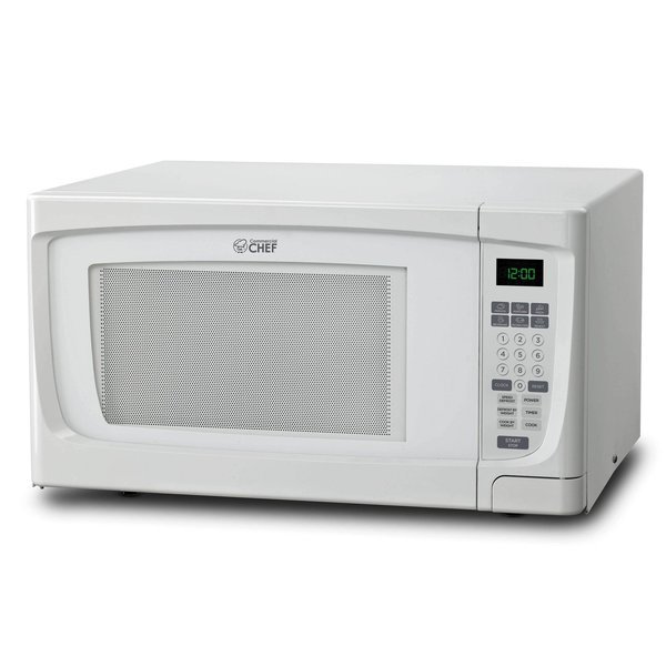 1.6 Cu.Ft.Countertop Microwave Oven, 1000 Watts, Small Compact Size, 10 Power Levels, White, Commercial Chef, Mfr#: CHM16100W6C