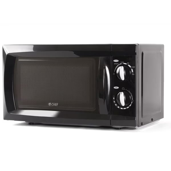 Countertop Microwave Oven, 0.6 Cu. Ft, Black, Commercial Chef, Mfr#: CHM660B
