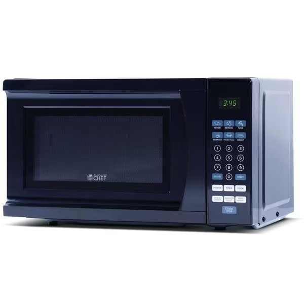 Countertop Microwave, 0.7 Cubic Feet, Black, Commercial Chef, Mfr#: CHM770B