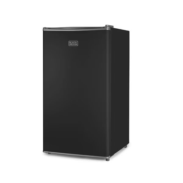 Compact Refrigerator Energy Star Single Door Mini Fridge with Freezer, 3.2 Cubic Ft., White, Black & Decker, Mfr#: BCRK32W