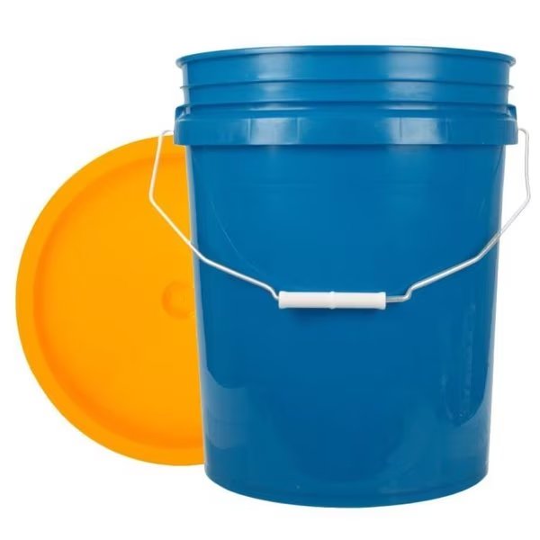 Bucket, 15.75 in H, Chevron and Yellow, World Enterprises, Mfr#: 5CHBLU,345YEL