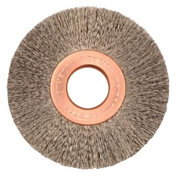 2" Dia Crimped Wire Wheel, .008" Steel Fill, 1/2" Arbor Hole, Weiler, Mfr#: 15443