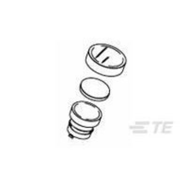 64E4=COLOR PB CAP YELLOW ROUND, Te Connectivity, Mfr#: 7-1437569-4