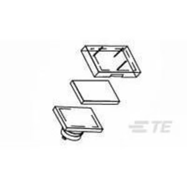64T9=COLOR PB CAP WHITE RECT, Te Connectivity, Mfr#: 9-1437569-0