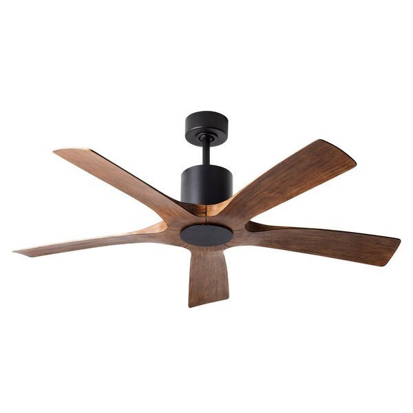 5-Blade Smart Ceiling Fan 54" Matte Blk Distressed Koa w/Remote Control (Light Kit Sold Separately), Modern Forms, Mfr#: FR-W1811-5
