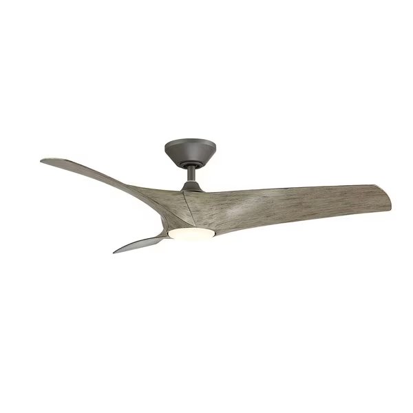3-Blade Smart Ceiling Fan 52" Graphite Weathered Wood w/3000K LED Light Kit and Remote Control, Modern Forms, Mfr#: FR-W2003-52L