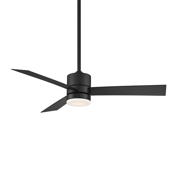San Francisco 3-Blade Smart Ceiling Fan 52in Matte Black with 3000K LED Light Kit and Remote Control, Wac, Mfr#: F-081L