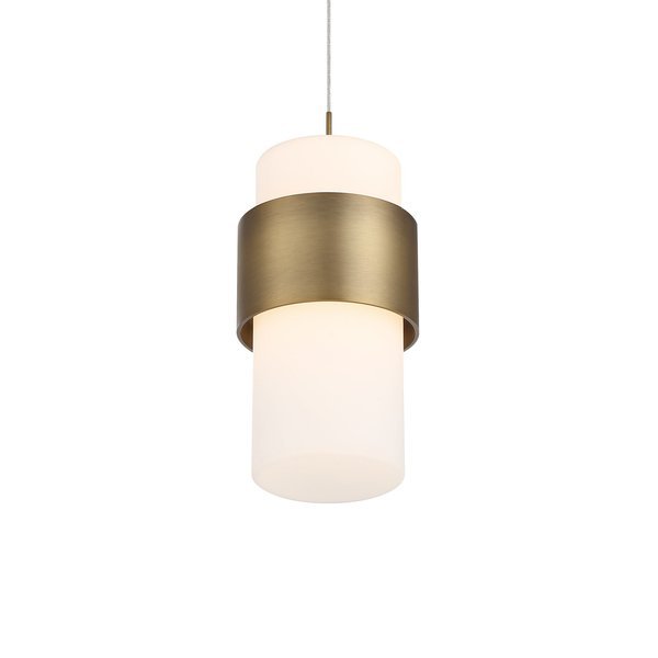 Banded 9in LED Pendant 3000K in Aged Brass, Dweled, Mfr#: PD-689