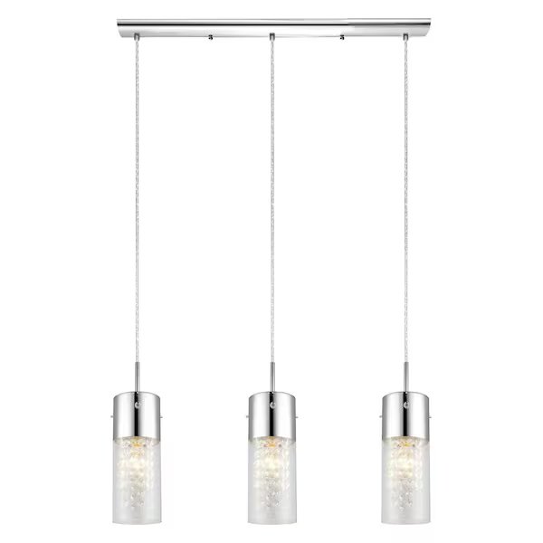 Chrome Diamond 3x60W Trestle Hanging Light in Chrome Finish