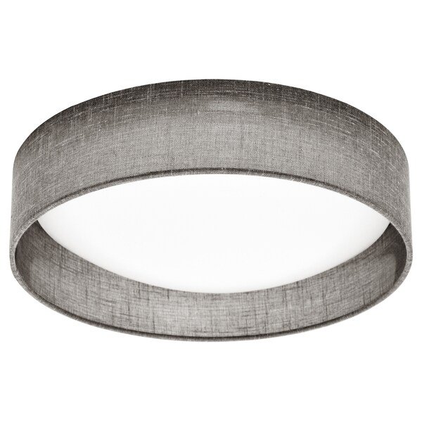 Led Flush Mount, Satin Chrome Finish, Grey Shade, 487041