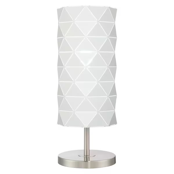 Table Lamp Bn/White Metal Cut Shade E27 Type A 60W