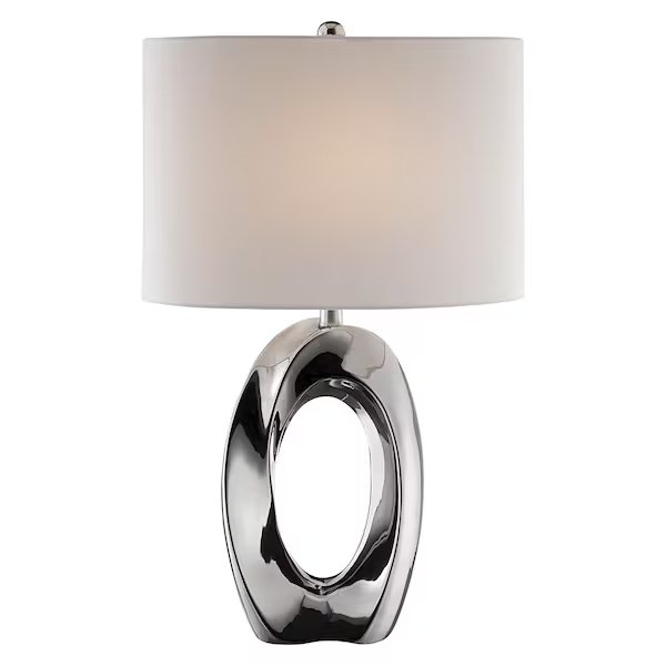 Table Lamp Ceramic Body/White Fabric Shade E27 Type A 150W