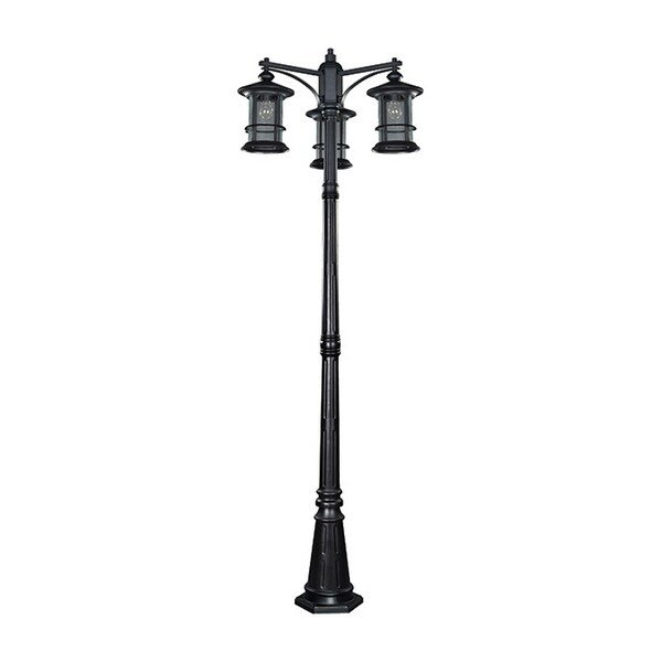 Treehouse, Iol156Bk, 3 Lt OtdrPost Lght, Clr Glss, 100W Type A, 28 1/2