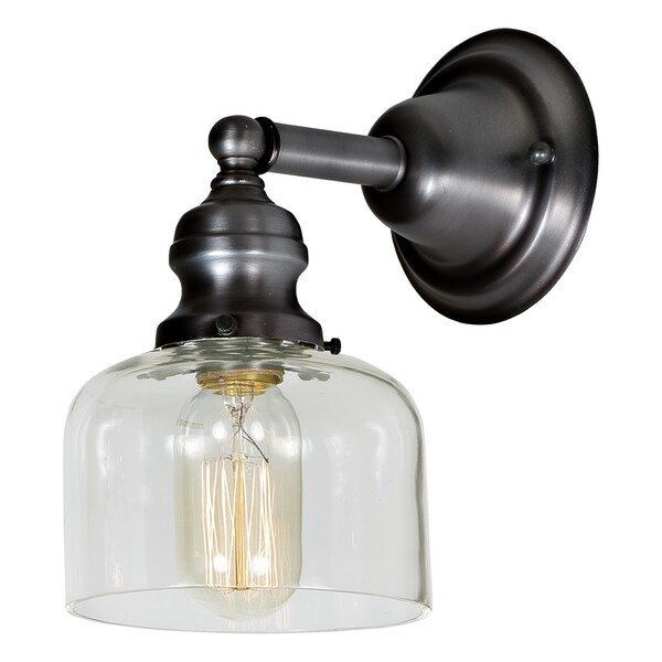 One Light Union Square Shyra Wall Sconce Gun Metal Finish 5 Wide"