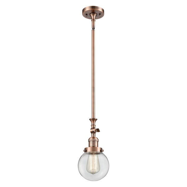1 Light Vintage Dimmable Led Beacon 6 Inch Mini Pendant, 696474