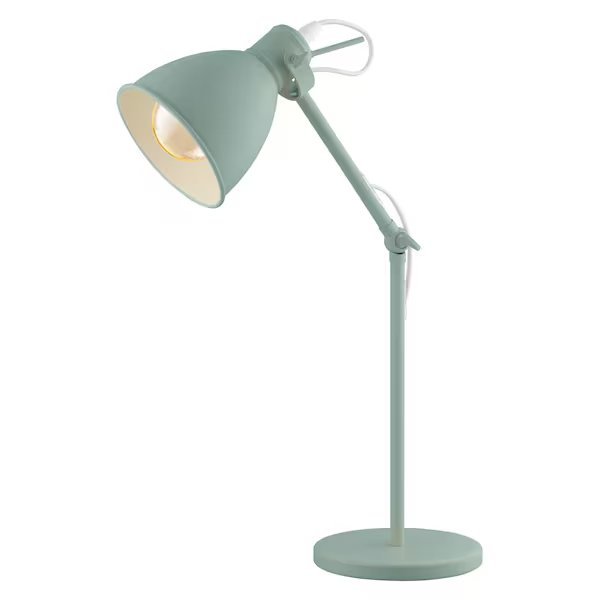 One Light Desk Lamp With Pastel Light Green Finish