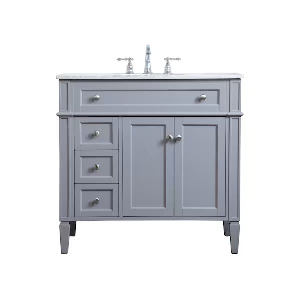 36 Inch Single Bathroom Vanity In Grey, 714671