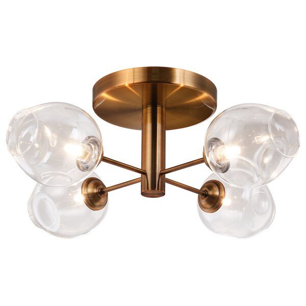 4Lt Semi Flush, Vb Finish W/ Clear Glass