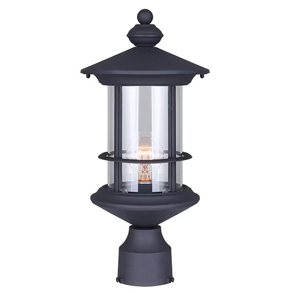 Treehouse, Iol303Bk, One Lght OtdrPost Lght, Clr Glss, 1 X 100W Type A