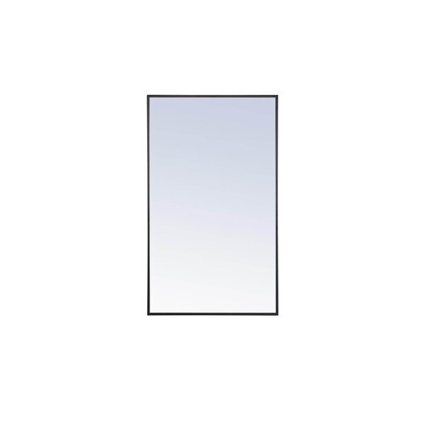 Metal Frame Rectangle Mirror 24 Inch Black