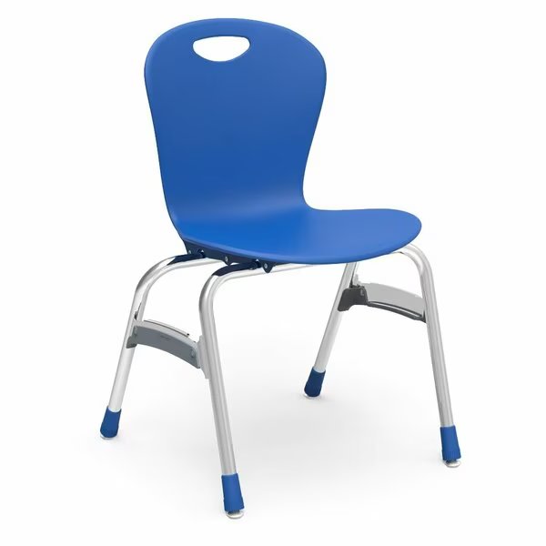 ZUMA® Series 18" Classroom Chair, 5th Grade - Adult with Nylon Glides - Cobalt Blue, Virco, Mfr#: ZU418