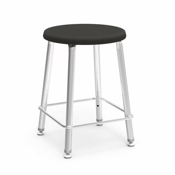 120 Series 18" Stool, 5th Grade - Adult with Nylon Glides - Black Seat, Virco, Mfr#: 12018