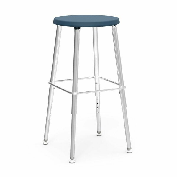 120 Series Adjustable Stool From 19" to 27" with Steel Glides - Navy Seat, Virco, Mfr#: 1201927SG