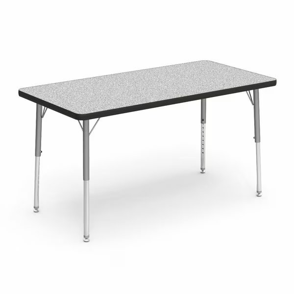 24 in. W X 48 in. L X 17-25 in. H, Grey Nebula Top / Black Edge, Virco, Mfr#: 482448LO