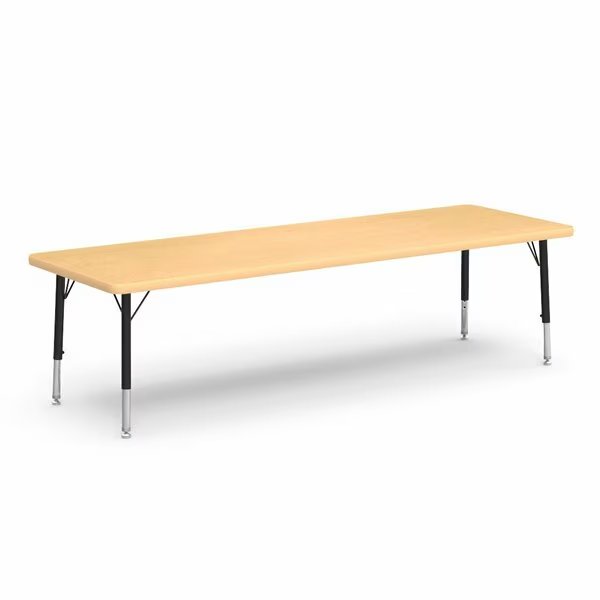 24 in. W X 72 in. L X 17-25 in. H, Fusion Maple Top / Beige Edge, Virco, Mfr#: 482472LO