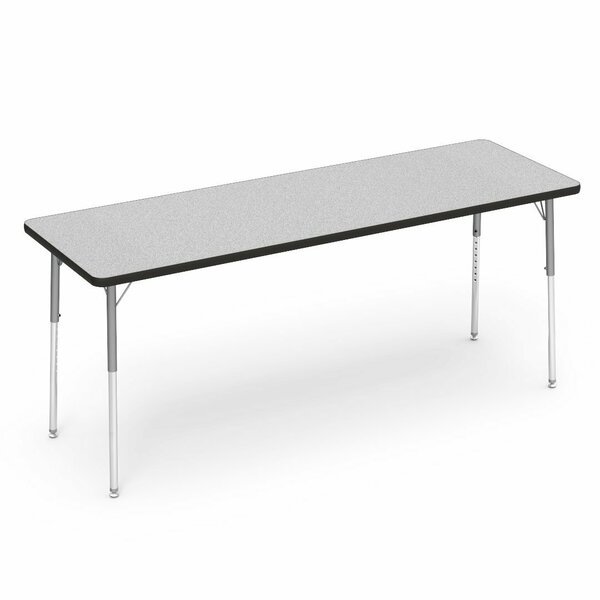 72 in. W X 24 in. L X 22-30 in. H, Grey Nebula Top / Black Edge, Virco, Mfr#: 482472