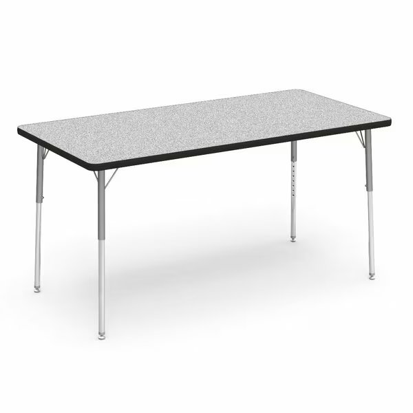 60 in. W X 30 in. L X 22-30 in. H, Grey Nebula Top / Black Edge, Virco, Mfr#: 483060