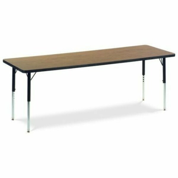 36 in. W X 72 in. L X 17-25 in. H, Medium Oak Top / Black Edge, Virco, Mfr#: 483672LO