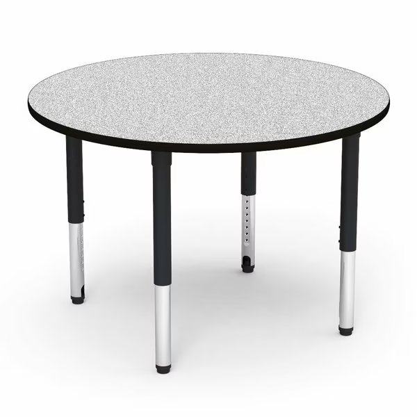 48 in. W X 48 in. L X 24-32 in. H, Grey Nebula Top / Black Edge, Virco, Mfr#: 5048RADJ