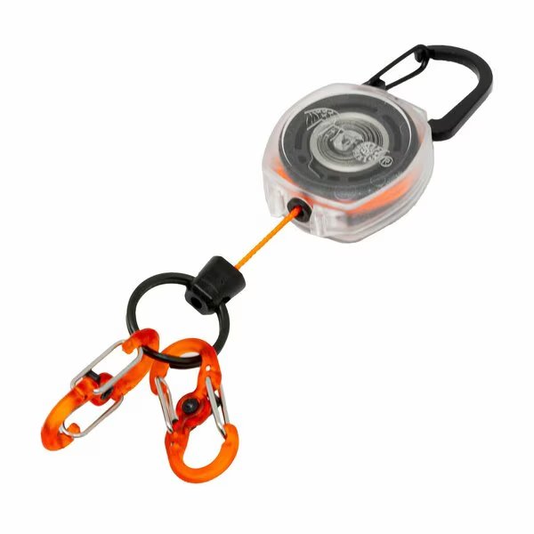 Sidekick, Clear, Orange 24in Cord Made with DuPont Kevlar, Carabiner, 2 Microlock Key Holder POLY, Key-Bak, Mfr#: 0KB2-0D244