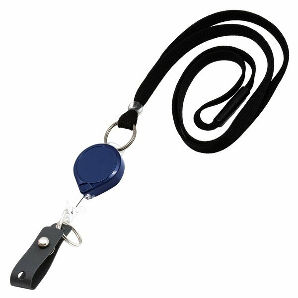 Round HD Super Duty  MINI-BAK, Blue, Lanyard, Hi-Capacity Strap/Split Ring, POLY, Key-Bak, Mfr#: 0AC5-00B4-H