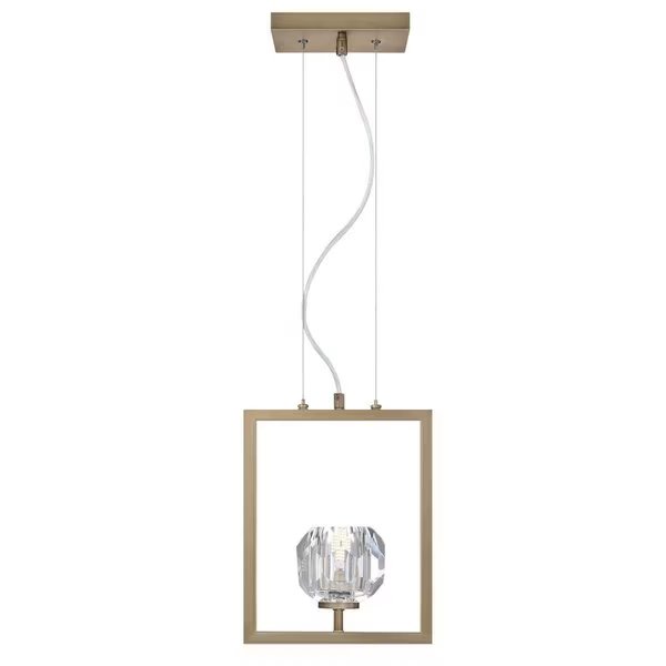 Pendant LED Dimmable 5W Zoa, Brushed Brass Crystal Glass, Westinghouse, Mfr#: 6130900