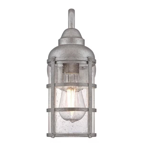 Fixture Wall Outdoor 60W Rezner Galvanized Stl Cage Clear Seeded Glass, Westinghouse, Mfr#: 6357700