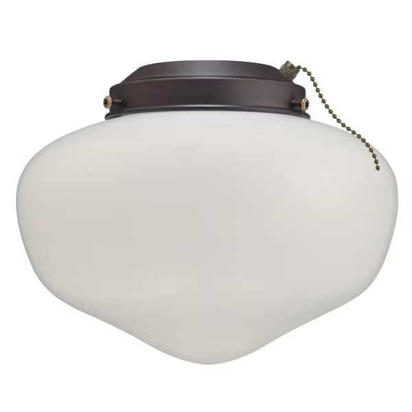 Ceiling Fan -Light Kit LED Schoolhouse ORB Finish White Opal Glass Damp, Westinghouse, Mfr#: 7784600