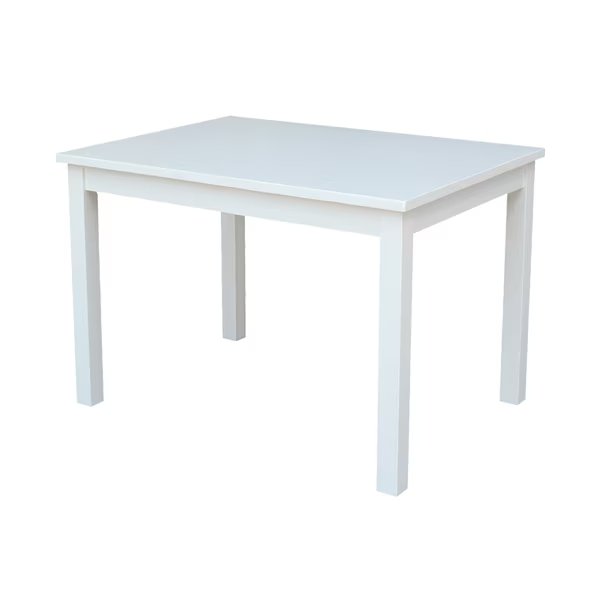Rectangle Mission Juvenile Table, 24 in W X 33.1 in L X 22.2 in H, Wood, White, International Concepts, Mfr#: JT08-2532