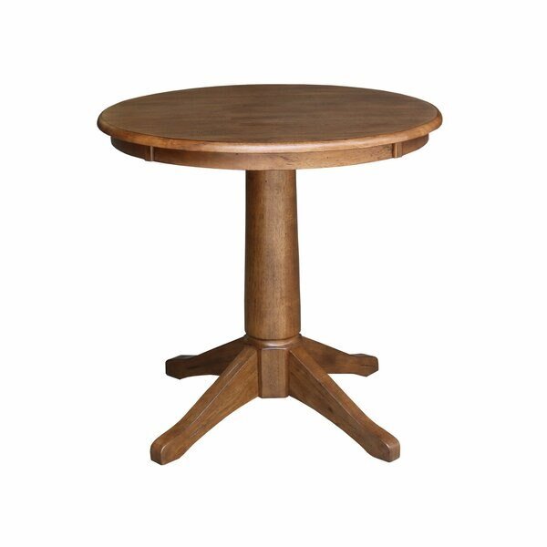 Round Pedestal Table, 30 in W X 30 in L X 29.9 in H, Wood, Distressed Oak, International Concepts, Mfr#: K42-30RT-27B