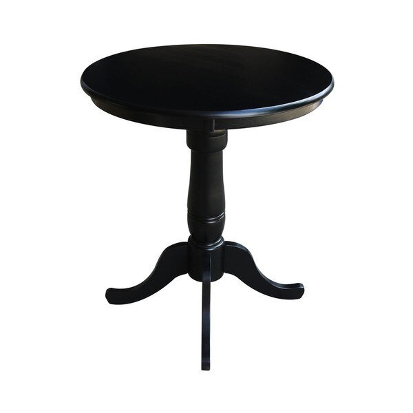 Round Pedestal Table, 30 in W X 30 in L X 40.9 in H, Wood, Black, International Concepts, Mfr#: K46-30RT-6B-2